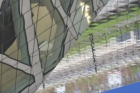 building of Porsche museum in Stuttgart, Germany