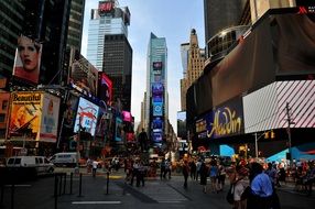 advertising banners in Time Square in New York