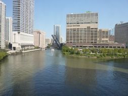 river in the center of Chicago