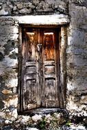 wooden doors on an abandoned building