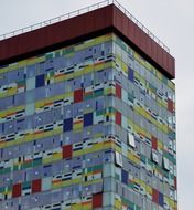 colorful design of the facade of a modern building
