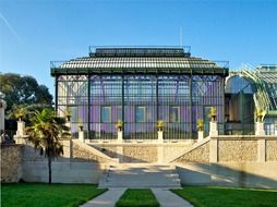 old greenhouse in botanical garden, france, paris