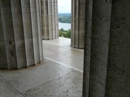 view through the columns on the danube