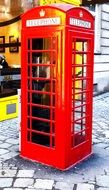 red telephone box on the street