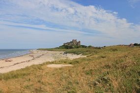 Bamburgh Castle is located in the north of England