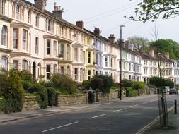 street of traditional residences in England