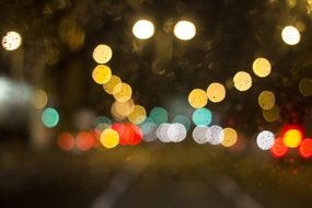 lights over the road at night