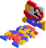 Clipart of 3d pixels blocks