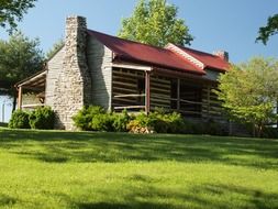 wooden house on the estate