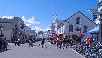 central street of Mackinac island