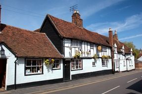 picturesque old buildings on Street, uk, England, St. Albans