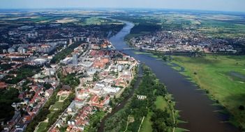 panoramic view of the river in Frankfurt