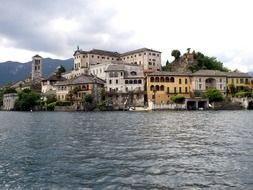 shoreline oh the San Giulio Island, Italy