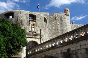 Photo of the wall of an old castle in Dubrovnik, Croatia