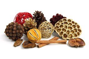 christmas aroma, cinnamon, dry fruits and pine cone