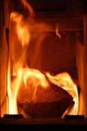 fire flame in a fireplace