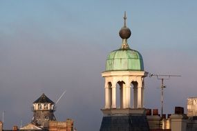 Copper roof towers in england