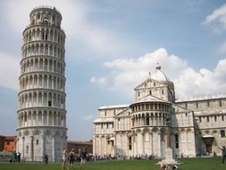 White leaning tower in Italy