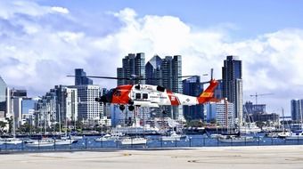 Coast Guard Helicopter in San Diego in California