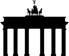 black silhouette of the brandenburg gate in berlin