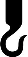 black construction hook on a white background