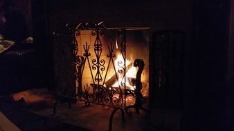 iron fireplace