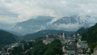 panoramic view of the city among the mountains in southern Germany