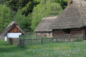 Open air museum in village in Poland