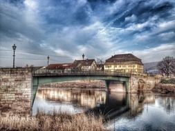 Witzenhausen city near the river in Germany