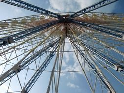 ferris wheel at blue sky with clouds
