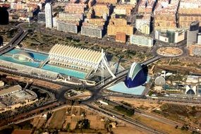 aerial view of the city of arts and sciences in valencia