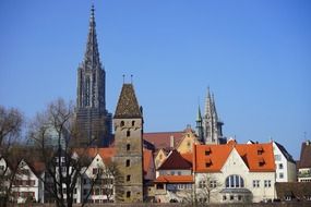 Amazing gothic cathedral city scene