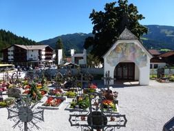 cemetery in the village in Austria