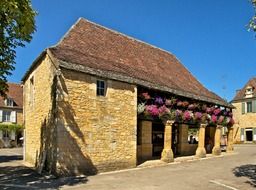 Market hall in village in France