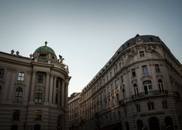 old street at dusk, austria, vienna