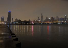 night city of chicago near the river