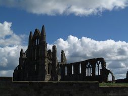 ruins of an ancient Whitby Abbey, uk, england