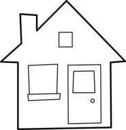 Drawing of a simple one-storey house