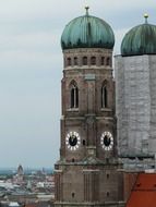 tower of the gothic cathedral in munich