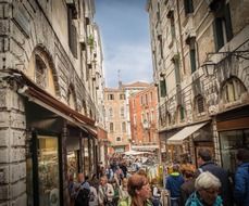 people on an alley in venice