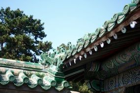 roof in a historic building in china