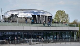 Silver modern building in Dusseldorf