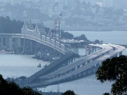 Cityscape with the bridge of Berkeley