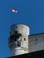 flag on the fortress tower