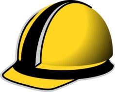 yellow and black safety helmet drawing