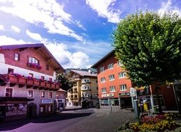 colorful houses on city streets in austria