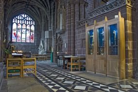 interior of beautiful windows cathedral