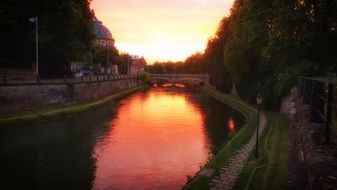 sunset in Strasbourg, France