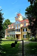 Magnificent mansion green garden view