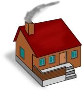 house with a chimney as a graphic image